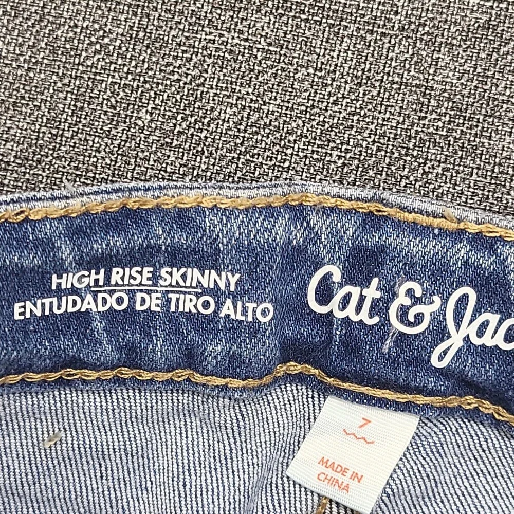 Girls' High Rise Skinny Super Stretch Skinny Jeans - Cat & Jack Blue Size 7